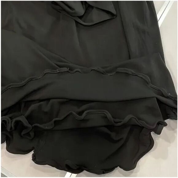 Vintage Yolanda Lorente Formal Sleeveless Maxi Long Dress XL Black Lettace Hem - Picture 6 of 7